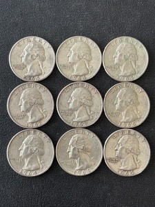 lot 93 image: Silver Washington Quarters