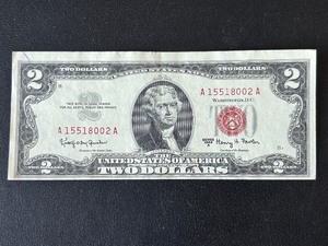 lot 74 image: 1963 A Red Seal $2 Dollar Note Double Numbers