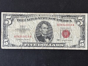 lot 76 image: 1963 Red Seal $5 Dollar Note