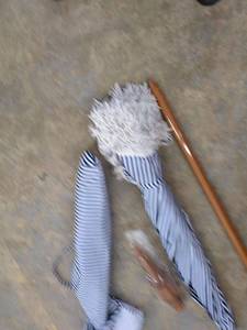 Used Premium Home Solution Umbrella with Striped Canopy