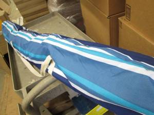Portable Beach Umbrella with Striped Canopy