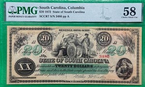 1870 $20 Bill in About Uncirculated Condition (amazing bill)