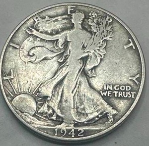 1942 Walking  Half  Dollar