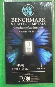 1 Grain .999 Silver Bar