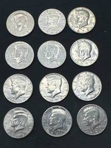 Lot of 12 Kennedy Half Dollars