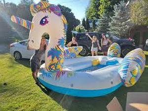 BESTWAY H2OGO 19 INFLATABLE UNICORN ISLAND - 13 X 19 6 Adult  1190lb cap