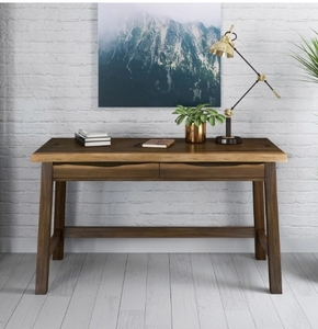 Pike & Main 54 Live Edge Writing Desk - Open Box Like New, Is Missing the Rear Lower Cross Brace, cross brace not needed to use desk