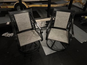 Set  2 AGIO Swivel Patio Chairs - Black & Grey - Very Very Nice