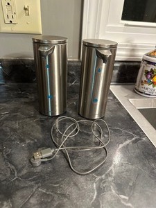 2 Simple Human Touchless Soap Dispensers - 1 Charging Cord - Stainless Steel - Work Good