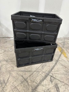 2 Insta Crate Collapsable Crates - Black - Work Good