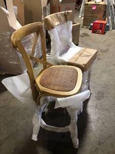 Lot of 2 Stools, MODWAY Gear 39.5 in. ELM Wood Counter Bar Stool in Natural Customer Returns See All Pictures