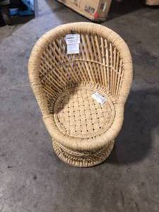 Storied Home Off-White Bamboo and Woven Rope Tropical Childrens Chair Customer Returns See all Pictures