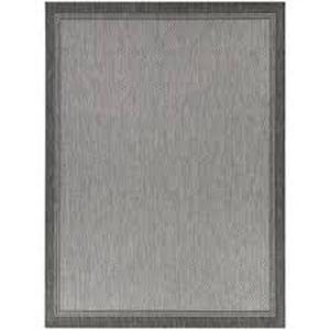 Hampton Bay Terrace Grey 7 ft. x 9 ft. Border IndoorOutdoor Area Rug Customer Returns See all Pictures