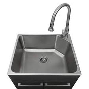 Presenza All-in-One 24 in. x 21.2 in. x 34 in. Stainless Steel Drop-In Sink and Cabinet with Faucet in Gray Customer Returns See all Pictures