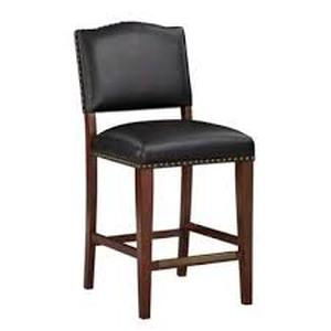 Carteret 24 in. Navy Faux Leather Counter Stool Customer Return See all Pictures