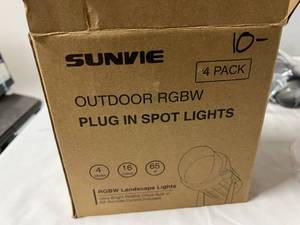 lot 5 image: 4 Pack of Sunvie Outdoor RGB Plug in Spot Lights