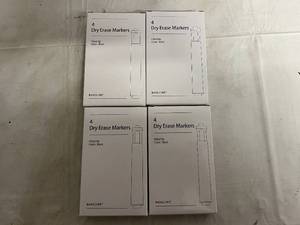 lot 105 image: 4 x 4ct Packs of Black Dry Erase Markers