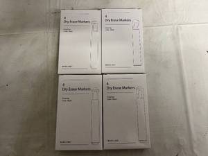 lot 106 image: 4 x 4ct Packs of Black Dry Erase Markers