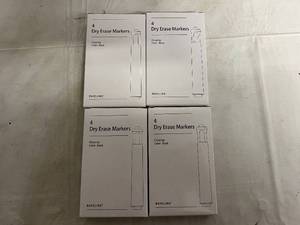 lot 108 image: 4 x 4ct Packs of Black Dry Erase Markers