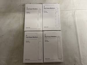 lot 109 image: 4 x 4ct Packs of Black Dry Erase Markers