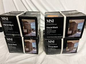 lot 58 image: 4 Boxes of MSI Glacial Black Stone Ledger Panels