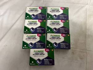 lot 60 image: 7 Boxes of Flonase Nighttime Allergy Relief Tablets