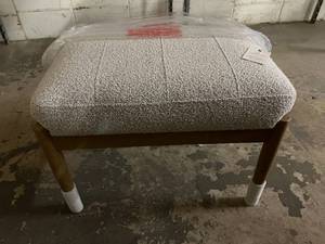lot 76 image: Hearth & Hand Wood and Boucle Ottoman