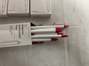 lot 222 image: 8 x 12 Packs Ballpoint Retractable Pens - Red
