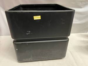 2x Black Plastic Planters 16x16