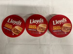 3x 16oz Lloyds Seasoned Shredded Chicken in BBQ Sauce
