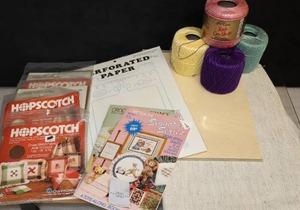 lot 124 image: Vintage Cross-Stitch  Fabric, Books Etc
