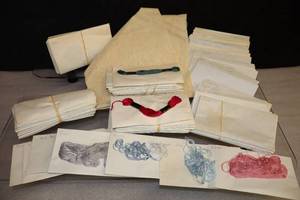 lot 128 image: Vintage Cross-Stitch Country Christmas Hearts Project Near Complete