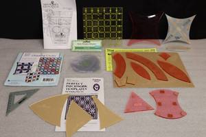 lot 143 image: Quilting Template SetsAcrylics Quilting From The Heartland, Windy Ways, Charming Circles, Omni-Grid Etc