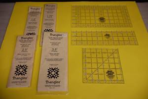 lot 145 image: Quilting Template SetsAcrylic Creative Grids and Thangles 1.5, 1.75, 2.5 & 3.5 Inch