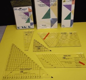 lot 146 image: Quilting Templates Easy Angles, Easy-Three, Easy-Six Acrylics By Sharon Hultgren and Easy Dresden By Darlene Zimmerman