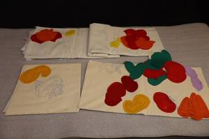 lot 149 image: 1930s Joseph Walker() Antique Appliqu Embroidery Table Linen Projects