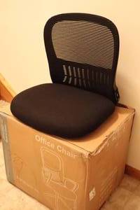 lot 221 image: NEW Home Office Desk Chair Set of 2 Stationary Non Rolling Mesh Mid Back...