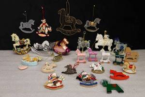 lot 196 image: Vintage Holiday Tree DecorRocking Horse Ornament Collection