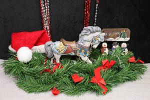 lot 206 image: Vintage Bisque Ceramic Horse Project and Christmas DeCor...