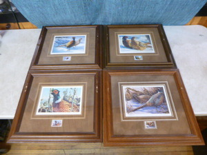 lot 17 image: 4 Framed Pheasant Habitat Prints