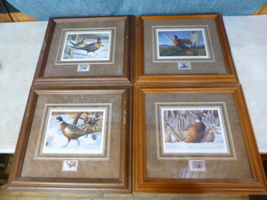 lot 18 image: 4 Framed Pheasant Habitat Prints