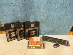 lot 105 image: Keyboard, Books and VHS Tapes