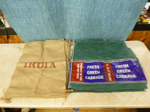 lot 111 image: Burlap and Cabbage Bags