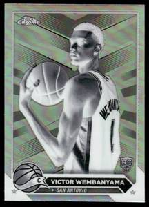 lot 4 image: Victor Wembanyama RARE RC Negative Refractor 2024 Topps Chrome #1 Rookie Basketball Card