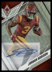 lot 10 image: Jordan Addison Auto RC 75 2023 Chronicles Phoenix Draft Picks #6, numbered 5275, Rookie Signed Minnesota Vikings Football Card