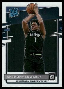 lot 21 image: Anthony Edwards RC 2020-21 Donruss Optic Rated Rookie #151 Minnesota Timberwolves Basketball Card