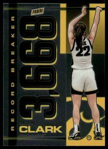 lot 24 image: Caitlin Clark RC 2023 CC Collection Record Breaker #RB-CC Rookie Basketball Card