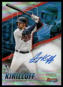 lot 30 image: Alex Kirilloff RC Refractor On-Card Auto 2021 Bowmans Best #B21-AKF Minnesota Twins Rookie Baseball Card