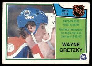 lot 33 image: Wayne Gretzky 1983 O-Pee-Chee #215 NHL Goal Leaders Vintage Hockey Card