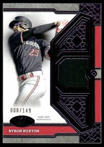 lot 39 image: Byron Buxton Relic 149 2024 Topps Certified Tier One, numbered 8149, RARE Minnesota Twins Baseball Card